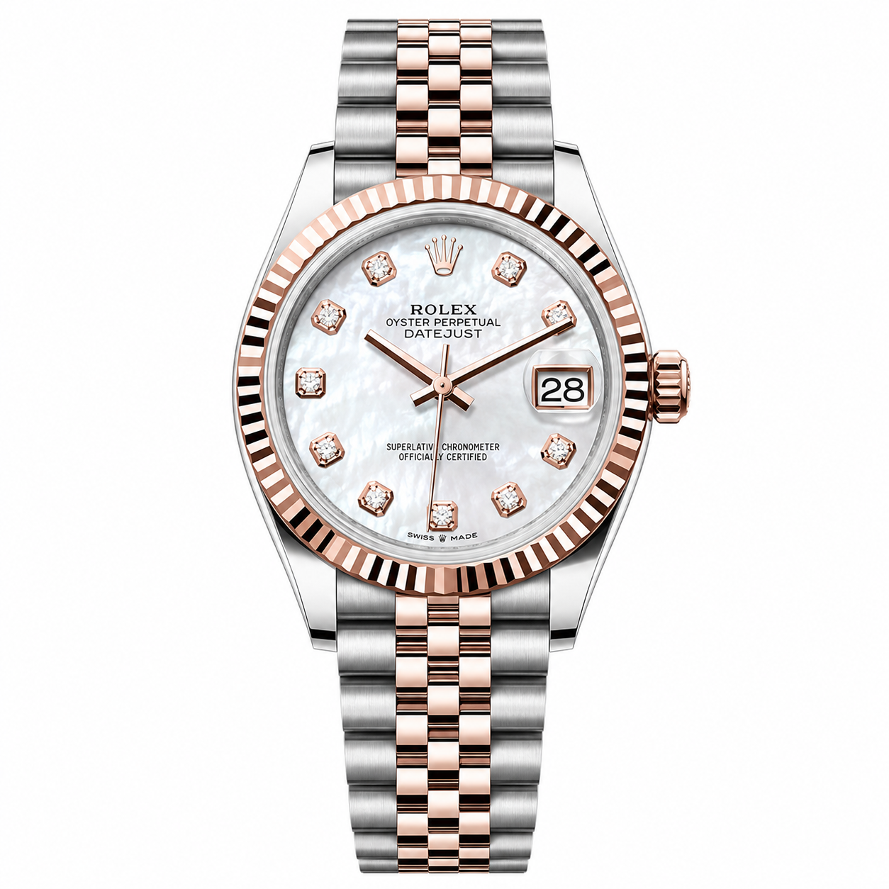 IMG-6119.png Rolex Datejust – Everose & Steel Mother Of Pearl Diamond Dial 31mm - Image 1