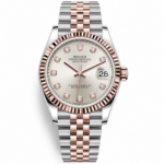 Rolex Datejust Silver Set Pink Gold Diamonds Dial Jubilee 36mm