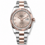 Rolex Datejust Sundust Rose Gold Diamond 41mm Oyster