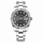 Rolex Datejust Dark Grey Diamond Dial 41mm Oyster