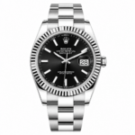 Rolex Datejust Black Sunburst Dial 41mm Oyster