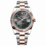 Rolex Datejust Wimbledon Rhodium Dial Rose Gold 41mm Oyster