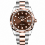 Rolex Datejust Chocolate Diamonds Dial Rose Gold Oyster 41mm