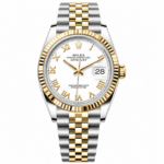 Rolex Datejust Two Tone White Roman Dial Jubilee 36mm