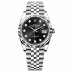 Rolex Datejust Steel Black Diamonds Dial Jubilee 36mm