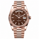 Rolex Day-Date Rose Gold Chocolate Motif Dial President 40mm