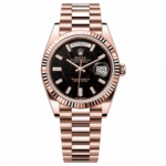 Rolex Day-Date Rose Gold Black Marble Diamond Dial President 40mm