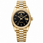 Rolex Day-Date Black Dial President Gold 40mm