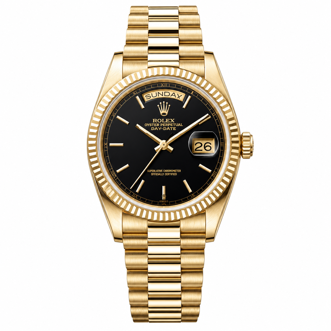 IMG-6382.png Rolex Day-Date Black Dial President Gold 40mm - Image 1