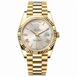 Rolex Day-Date Silver Dial President Gold 40mm