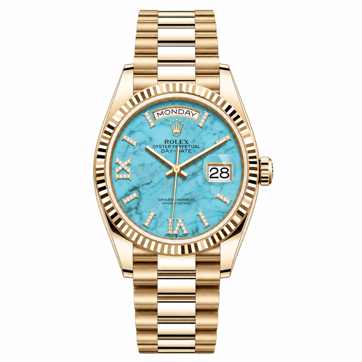 IMG-6399.png Rolex Day-Date Turquoise Dial Gold President 36mm - Image 1