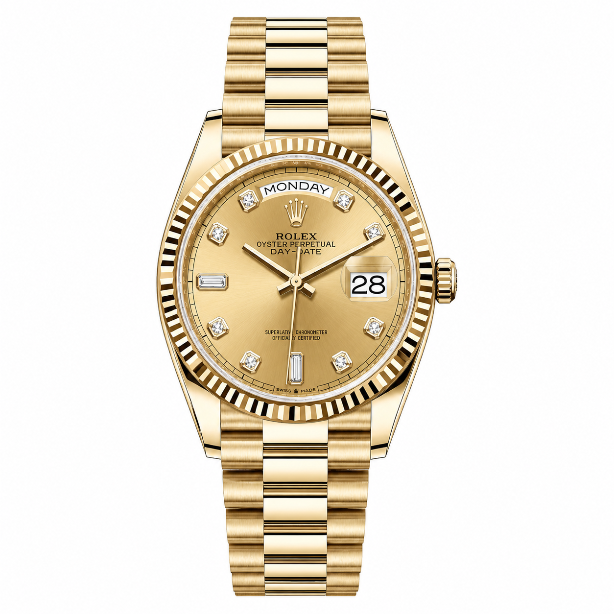IMG-6404.png Rolex Day-Date Champagne Diamonds Dial Gold President 36mm - Image 1