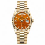 Rolex Day-Date Orange Stone Dial Gold President 36mm