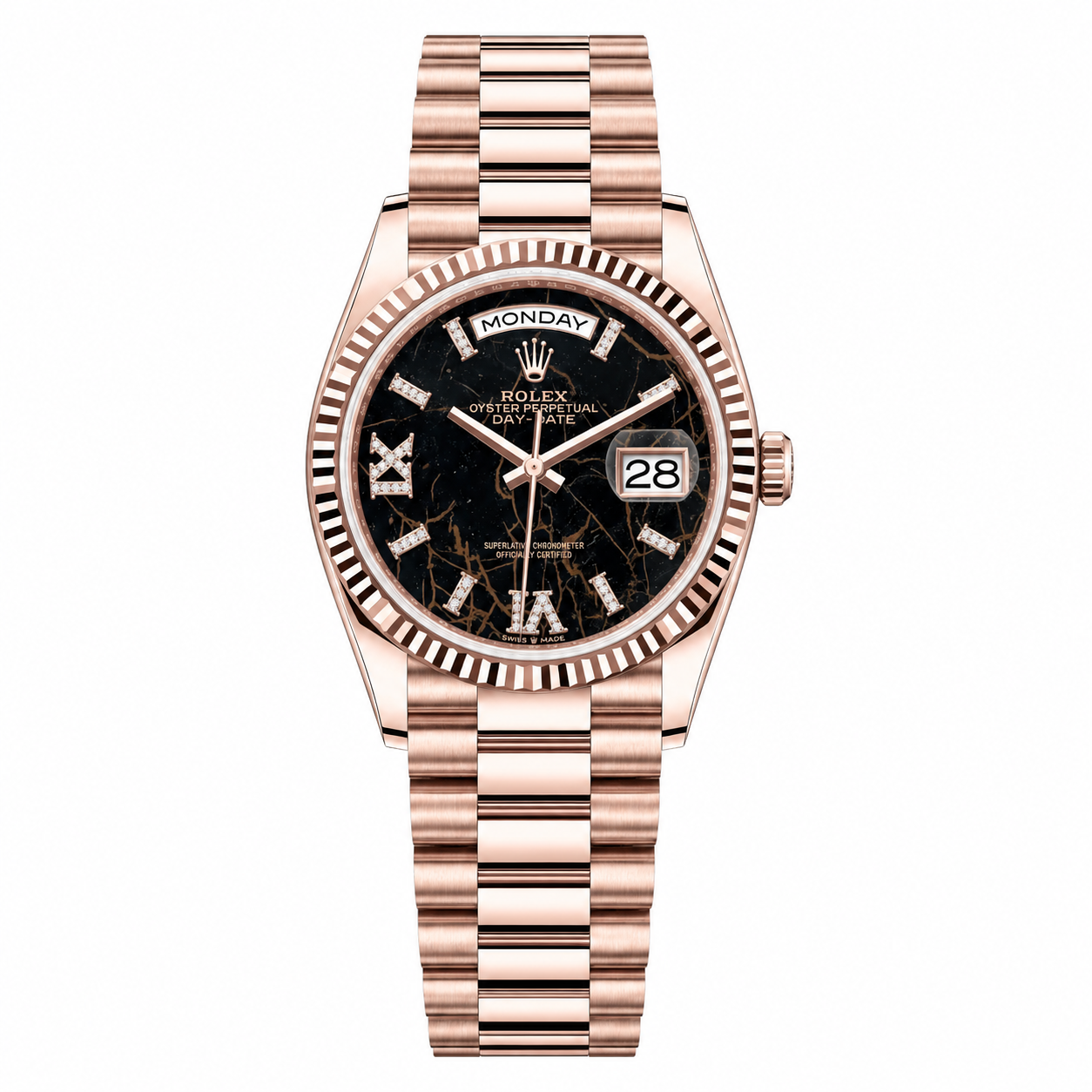 IMG-6408.png Rolex Day-Date Black Marble Dial Rose Gold President 36mm - Image 1