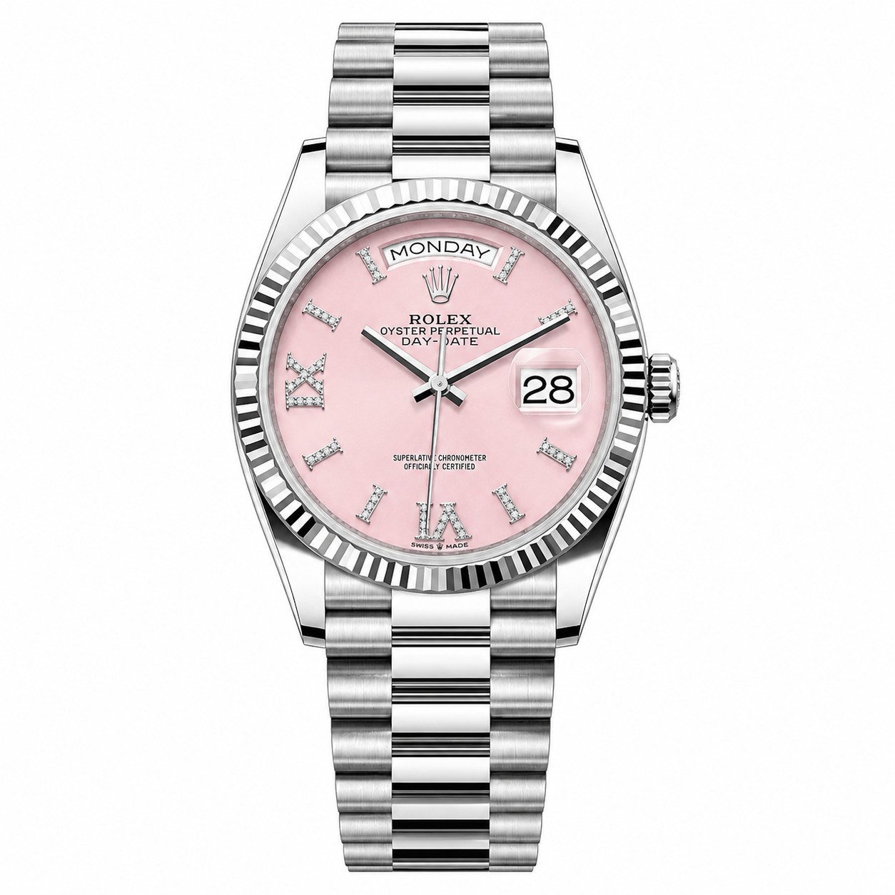 IMG-6411.png Rolex Day-Date Pink Dial Silver President 36mm - Image 1