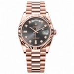 Rolex Day-Date Rhodium Diamond Dial Rose Gold President 36mm