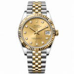 Date-Just Two Tone Yellow Gold Diamonds Marks Dial Jubilee 31MM