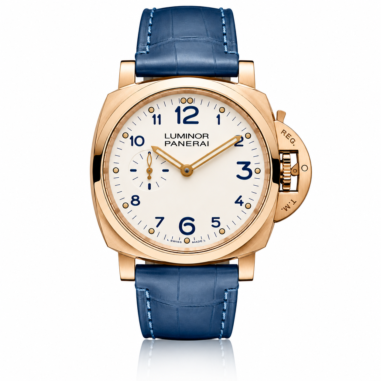 IMG-6981.png Panerai Luminor – Bianco & Azurro Rose Gold Edition - Image 1