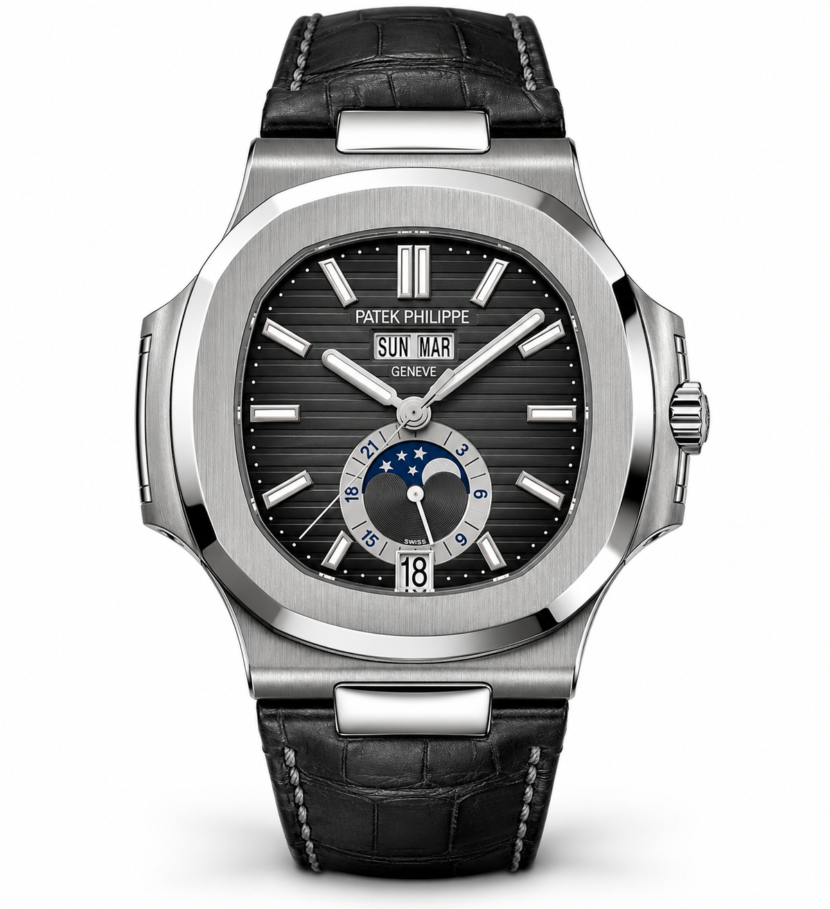 IMG-7698.png Patek Philippe Nautilus Annual Calendar Moonphase Leather Strap - Image 1