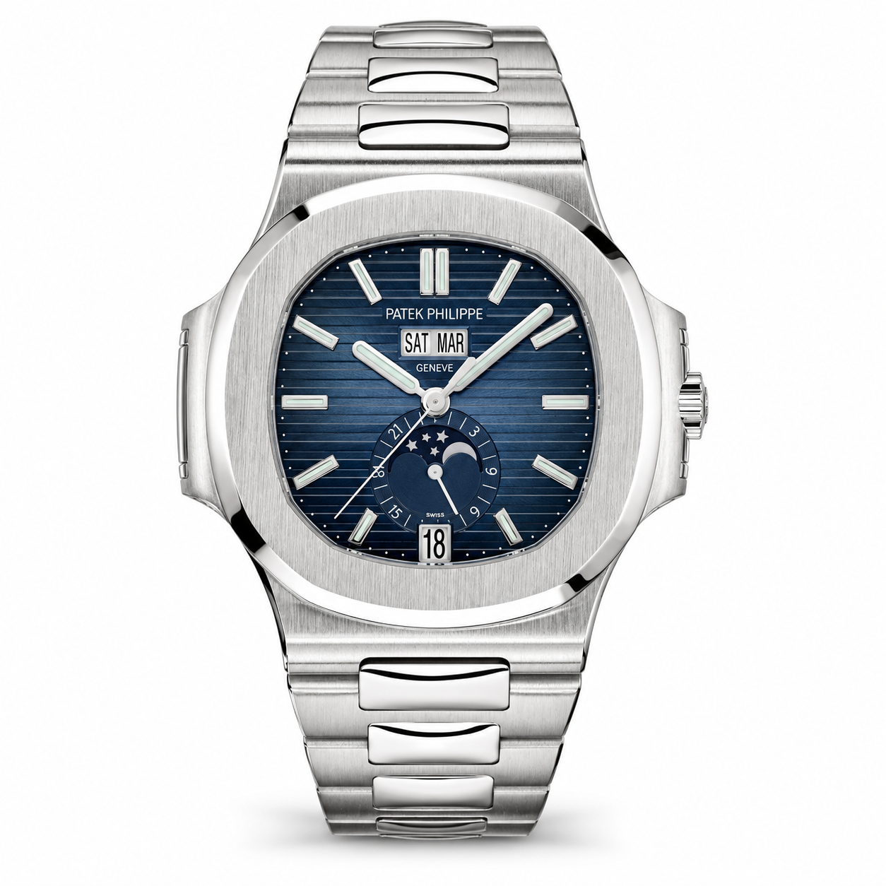 IMG-7711.png Patek Philippe Nautilus Annual Calendar Moonphase Blue Dial - Image 1