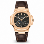 Patek Philippe Nautilus Moonphase Rose Gold Leather