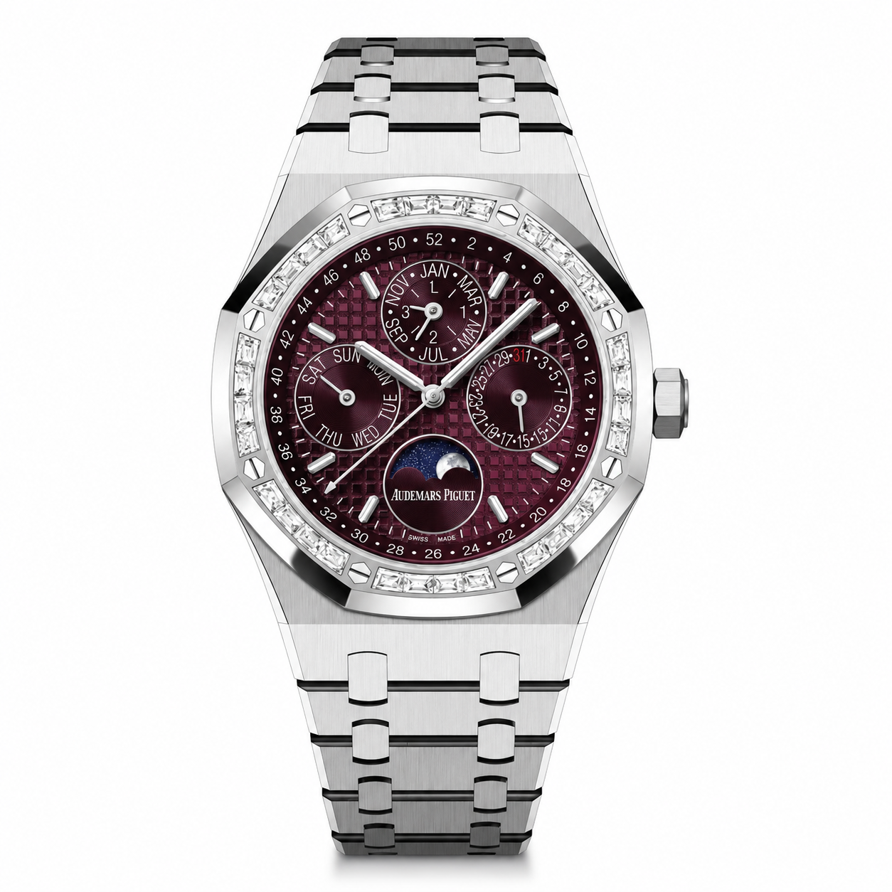 IMG-7771.png Audemars Piguet Royal Oak Chronografh Watch Purple Dial Baguette 41mm - Image 1