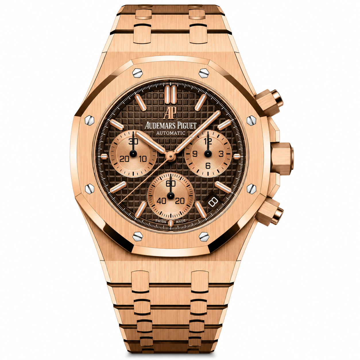 IMG-8166.png Audemars Piguet Royal Oak Chronografh Watch Everose Gold Brown Dial 41mm - Image 1