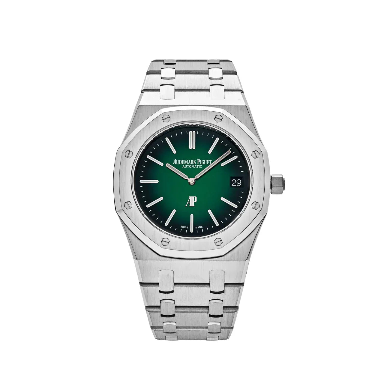 audemars-piguet-royal-oak-15202pt-oo-1240pt-01-jumbo-extra-thin-platinum-green-dial-2021-audemars-piguet-41654100099316_1280x_501bd130-96cd-4e5e-b70f-450637c66e1e.jpg Audemars Piguet Royal Oak 15202PT.OO.1240PT.01 'Jumbo' Extra-Thin Platinum Green Dial (2021) - Image 1