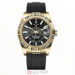Black Dial Yellow Gold With Rubber
