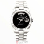 Rolex Day-Date Onyx Silver Black Dial President 40mm