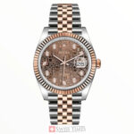 Date-Just Two Tone Pink Gold Chocolate Diamonds Dial Jubilee 36mm