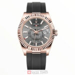 Rhodium Dial Everose Gold With Rubber