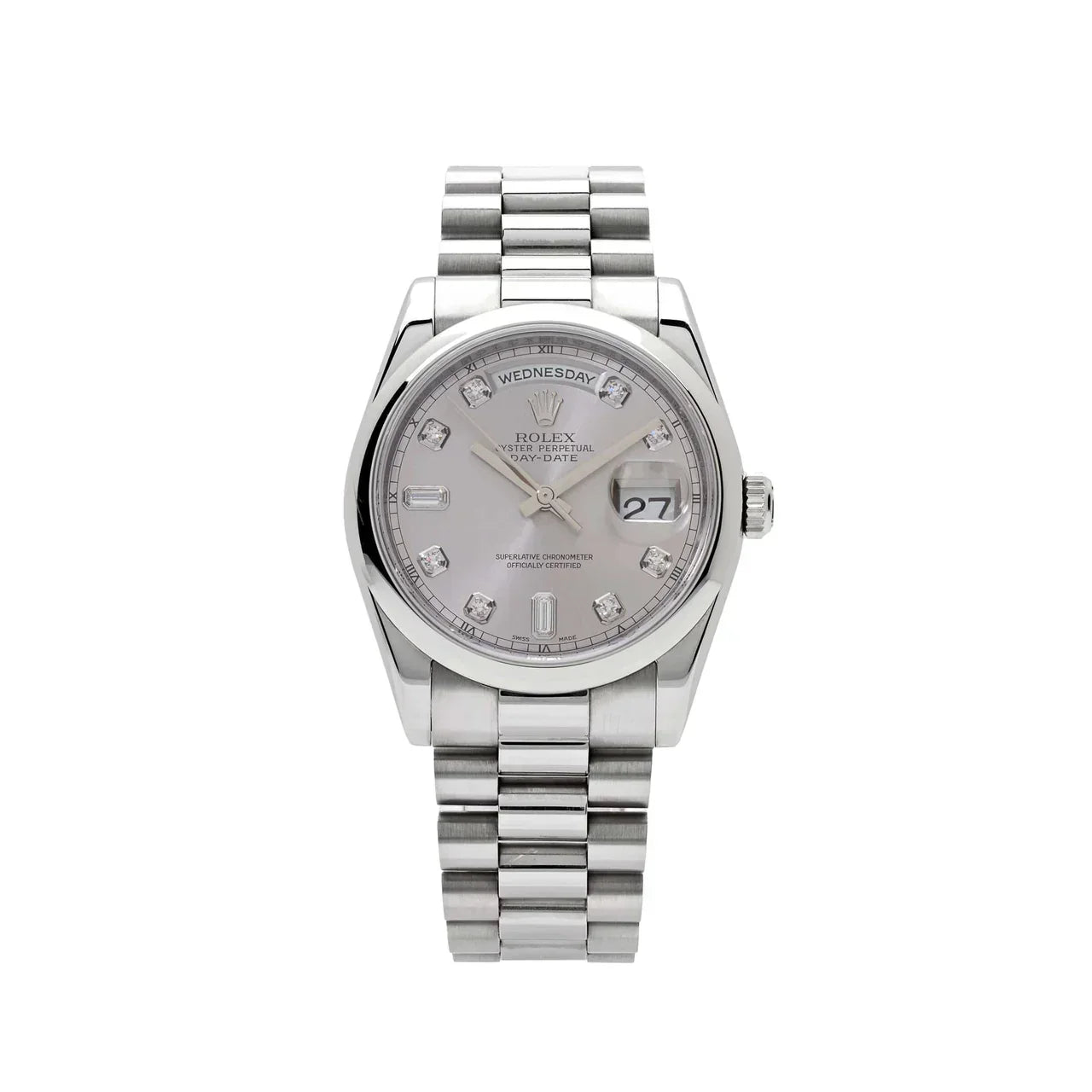 rolex-day-date-118206-platinum-silver-diamond-dial-2022-rolex-41459513229556_1280x_c8ce72b8-65b5-436c-8ec6-b7a91d12dbe8.jpg Rolex Day-Date 118206 Platinum Silver Diamond Dial (2022) - Image 1